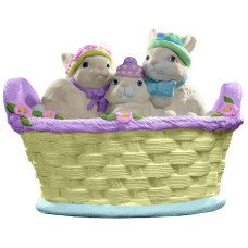 Three Bunnies in Basket Statue Three Bunnies in Basket Statue