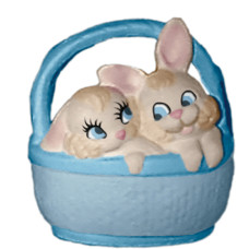 Two Bunnies in Basket Statue
