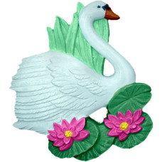 Swan on Lily Pad Plaque Left