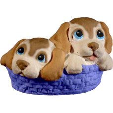 Two Pups in Basket Statue Two Pups in Basket Statue