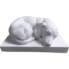 Puppy Sleeping on Base Statue