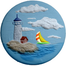 Nautical Scene Round Box Small