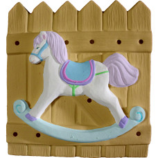 Rocking Horse on Fence Plaque Rocking Horse on Fence Plaque