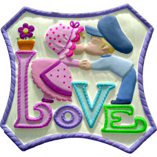 Love Kids Kissing Plaque
