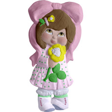 Girl Doll with Bow and Flower Plaque Girl Doll with Bow and Flower Plaque