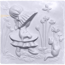 Big Hat Girl with Basket Plaque