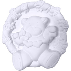 Bear with Heart Strand and Flowers Plaque Bear with Heart Strand and Flowers Plaque