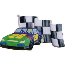 Single Racecar with Flag Plaque Single Racecar with Flag Plaque