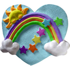 Sun Stars on Heart Rainbow Plaque Sun Stars on Heart Rainbow Plaque