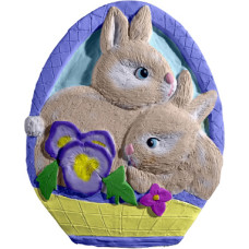 Bunnies in Basket Plaque
