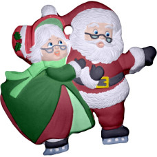 Santa and Mrs Claus Skating Ornament
