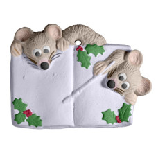 Mice Painting on Book Ornament