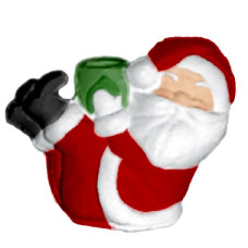 Santa with Feet Up Candleholder right