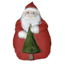 Roly Poly Santa with Tree Statue