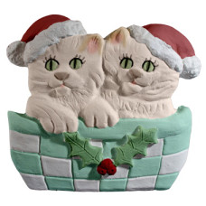 Two Kittens in Basket Plaque