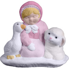 Village Girl with Duck and Lamb Statue