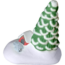 Doghouse with Tree Village Statue