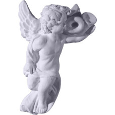 Cherub with Seashell Horns a Plaque Cherub with Seashell Horns a Plaque