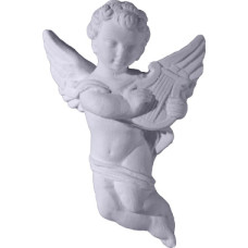 Musical Cherub with Harp Plaque a Musical Cherub with Harp Plaque a