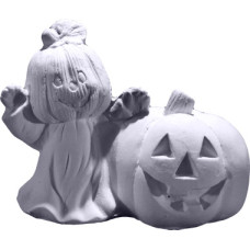 Pumpkin Heads with Pumpkins Statue Pumpkin Heads with Pumpkins Statue