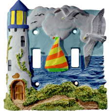 Lighthouse and Sailboat Light Switch Plate