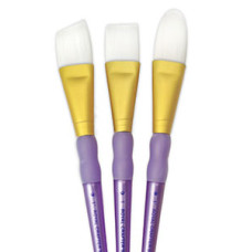 White Taklon 3 pc Angular Brush Set