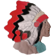 Indian Chief Face Plaque flat